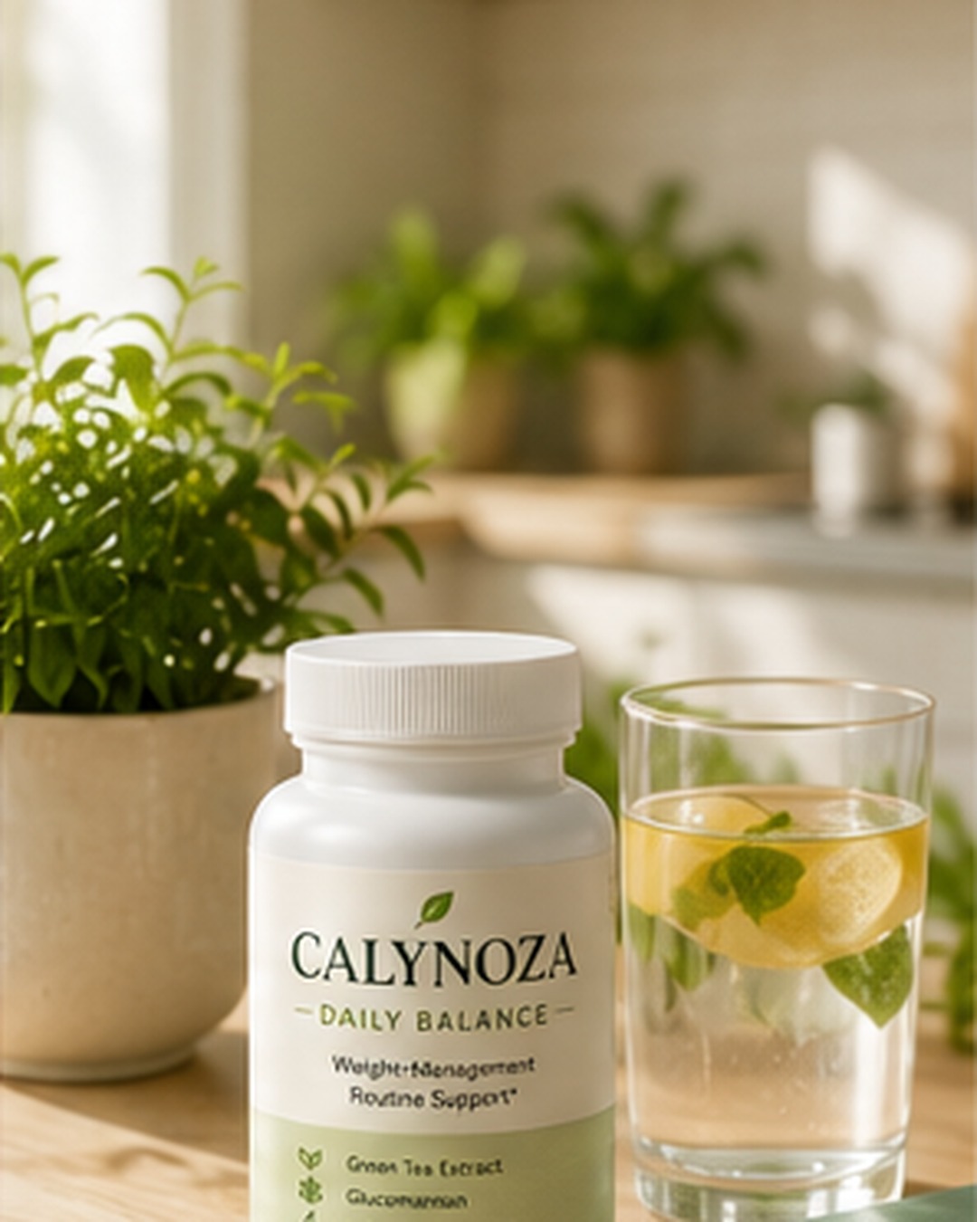 Calynoza Daily Balance in a calm daily wellness setting